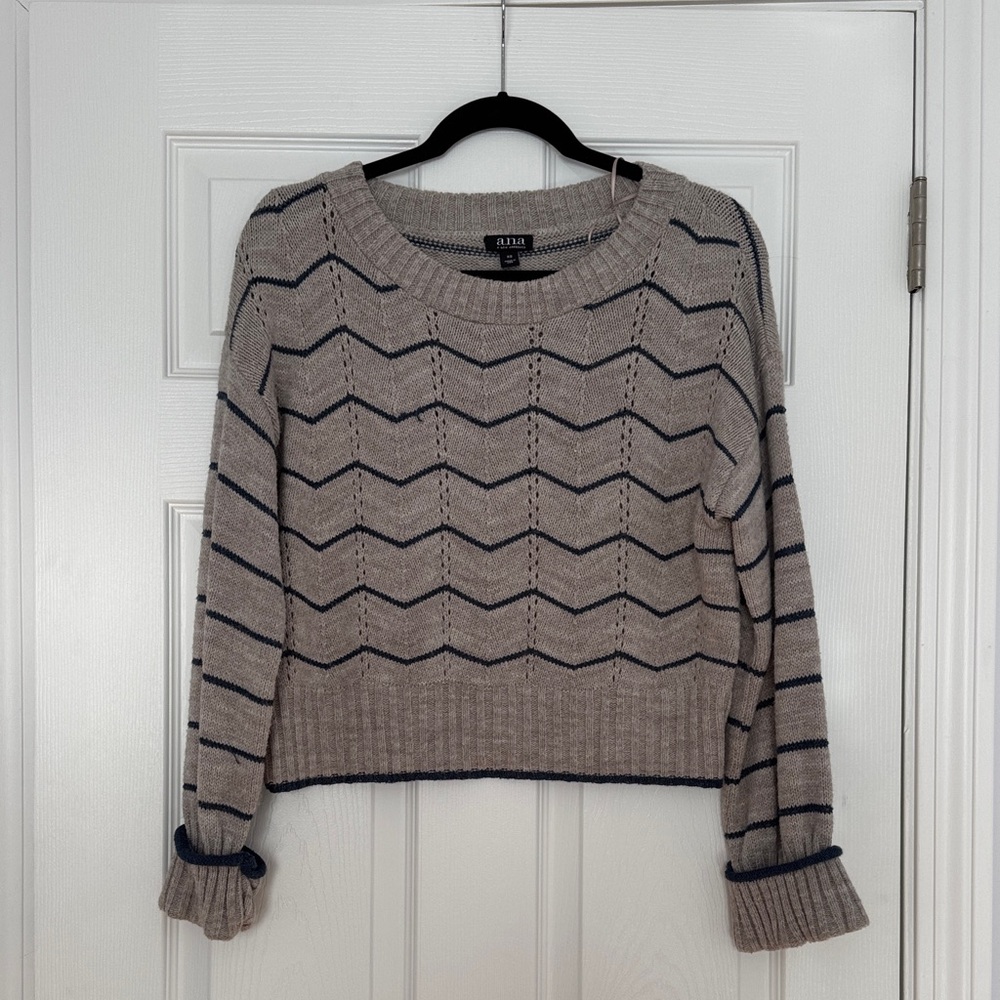NEW without tags Tan and Blue Sweater